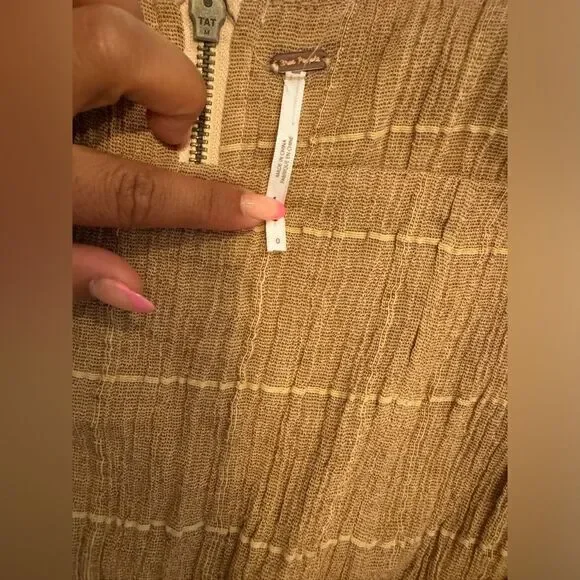 Free people brown long sleeve crop top #3 - Picture 4 of 7